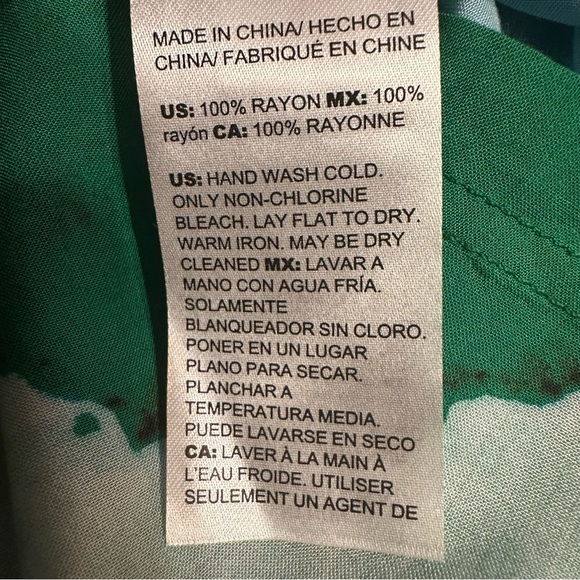 Chico's  Kaftan Poncho Size S/M Small Medium Pullover Tie Dye Green V neck BOHO# - Picture 8 of 8